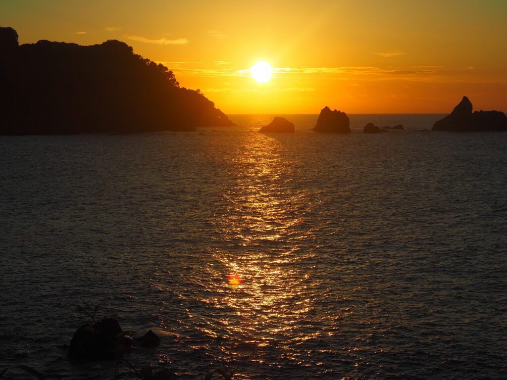 居組海岸の夕陽