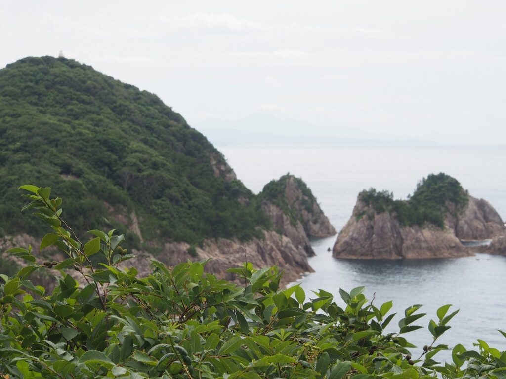 岩美町城原海岸店b法代からうっすら見える大山